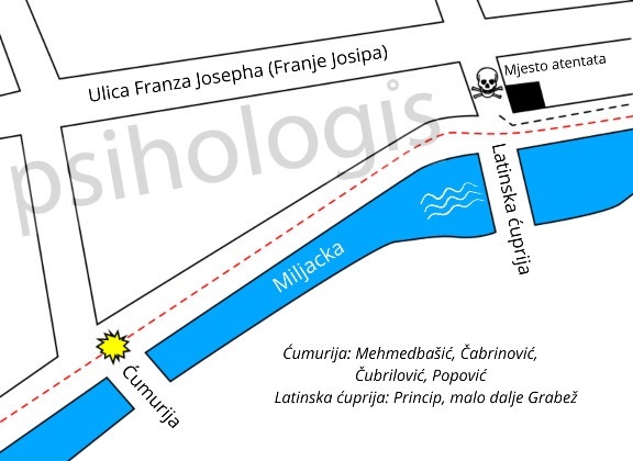 sarajevski atentat, gavrilo princip, franz ferdinand, prvi svjetski rat, sarajevski atentat mapa, psihologis